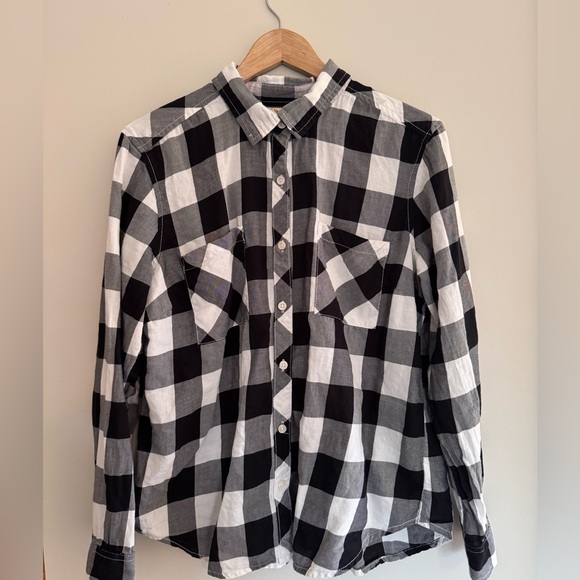 Set of 3 - Faded Glory Burgundy Plaid Shirt L Womens 12-14 - Picture 6 of 10